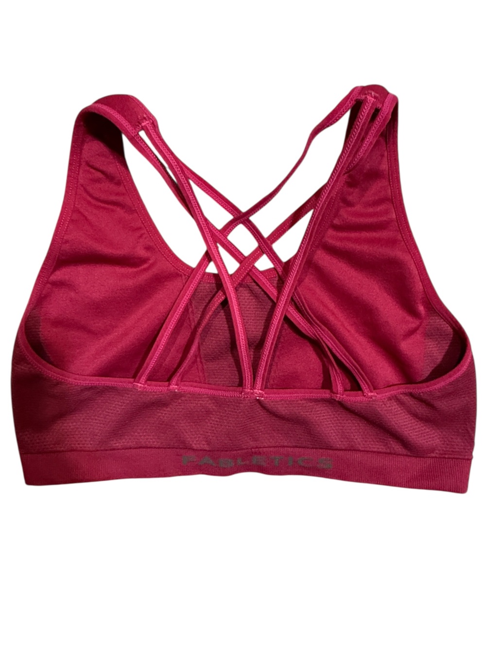 Fabletics Small Crisscross Back Sports Bra - Raspberry - Picture 2 of 3